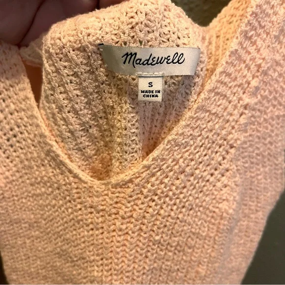 Madewell Monterey Sweater Vest Lucid Pink Knit V-Neck Tank Top - Picture 3 of 5